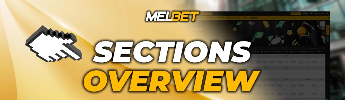 Overview of the main sections of the Melbet website